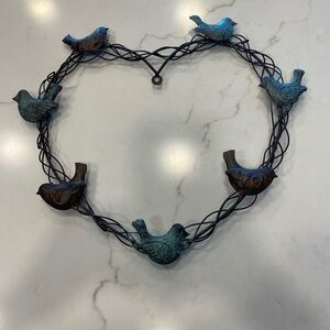 Blue and Brown Bird Wreath